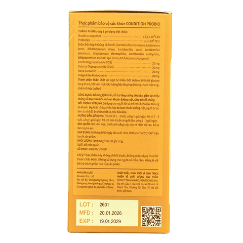 Kolmar Men Tiêu Hoá Bổ Sung Nghệ Curcumin Nano Condition Probio 30 Gói