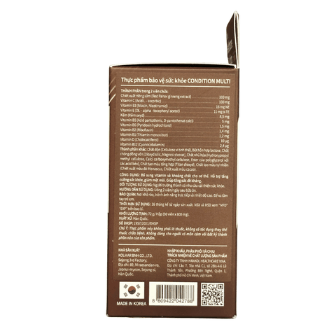 Kolmar Viên Uống Hỗ Trợ Tăng Cường Sức Khỏe Giảm Mệt Mỏi Condition Multi 90 Viên [Mua 1 Tặng 1]
