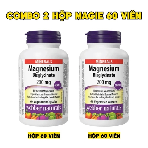 Combo 2 Hộp Magie Bisglycinate 60 Viên
