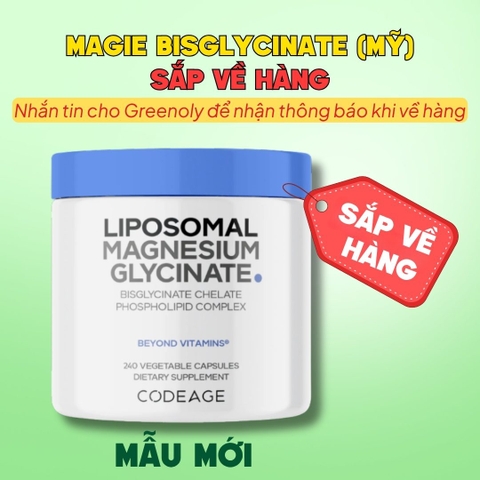Codeage Viên Uống Liposomal Magnesium Magie Glycinate Hữu Cơ Hỗ Trợ Cơ, Thần Kinh Và Hệ Thần Kinh 240 Viên