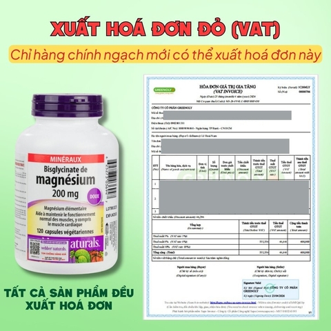 Webber Naturals Viên Uống Magie Magnesium Bisglycinate 200mg - Nhập Khẩu Chính Ngạch Canada