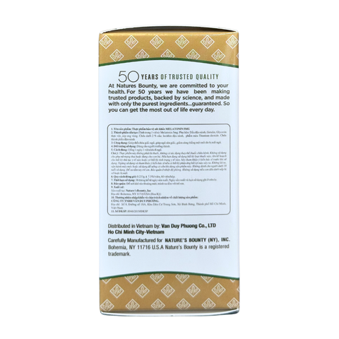 Nature’s Bounty Viên Uống Hỗ Trợ Điều Hòa Giấc Ngủ Melatonin 5mg 60 Viên - Nhập Khẩu Chính Ngạch Mỹ