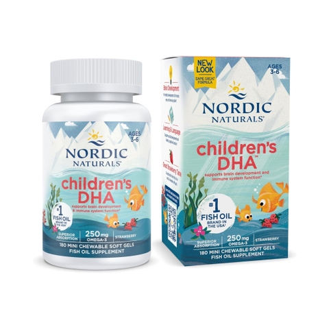 Nordic Naturals Viên Nhai Children's DHA Hỗ Trợ Bổ Sung DHA Cho Trẻ Em Hộp 180 Viên