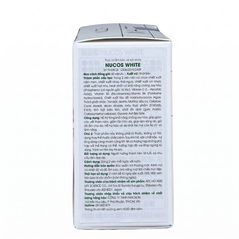Nucos Viên Uống Trắng Da Chiết Xuất Nhau Thai Ngựa White Placenta 60 Viên