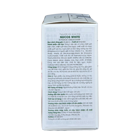Nucos Viên Uống Trắng Da Chiết Xuất Nhau Thai Ngựa White Placenta 60 Viên