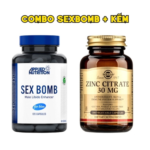 Combo Applied Nutrition Viên Uống Hỗ Trợ Nam Giới 120 Viên Hàng Chính Ngạch Anh Quốc + Solgar Viên Uống Bổ Sung Kẽm (Zinc Citrate) 30 MG 100 Viên - Chính Ngạch Mỹ