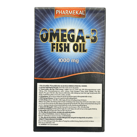 Pharmekal Viên Uống Dầu Cá Omega 3 Fish Oil 1000mg 100 Viên