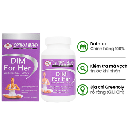 Olympian Labs Viên Uống Hỗ Trợ Cân Bằng Nội Tiết Tố Nữ Dim For Her 30 Viên