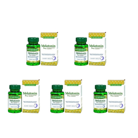 Combo 5 Hộp Nature’s Bounty Thuốc Hỗ Trợ Điều Hòa Giấc Ngủ Pharmekal Melatonin 5Mg 60 Viên