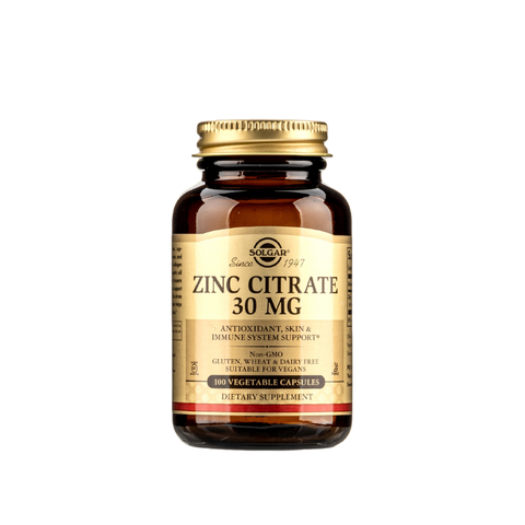 Solgar Viên Uống Bổ Sung Zinc Citrate 30 MG Hỗ Trợ Chống Lão Hóa, Tăng Cường Đề Kháng 100 Viên