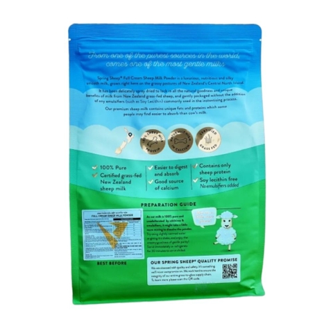 Spring Sheep Full Cream Sheep Milk Powder Sữa Cừu Nguyên Kem Bổ Sung Canxi Và Protein