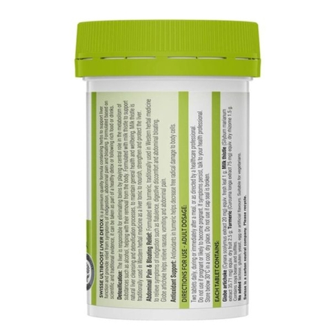 Swisse Ultiboost Viên Uống Liver Detox Hỗ Trợ Chức Năng Gan, Hỗ Trợ Giải Độc Gan