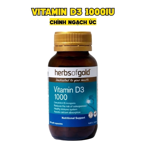 Herbs Of Gold Viên Uống Bổ Sung Vitamin D3 1000IU (Lọ 120 Viên) - Chính Ngạch Úc