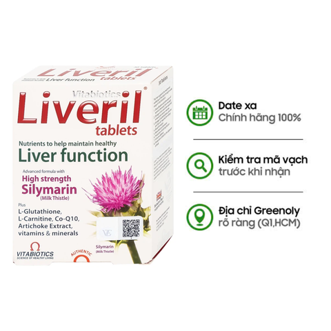 Vitabiotics Viên Uống Liveril Hỗ Trợ Tăng Cường Chức Năng Gan, Tăng Đề Kháng Hộp 30 Viên