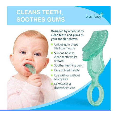Brushbaby Bàn Chải Mát Xa Nướu Làm Sạch Răng Không Ảnh Hưởng Nướu Cho Bé Từ 10 - 36 Tháng Tuổi