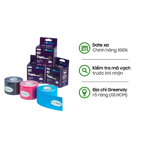 Starbalm Băng Dán Cơ Thể Thao Giảm Đau, Hỗ Trợ Phục Hồi Các Chấn Thương Do Vận Động Mạnh Cuộn 5cm x 5m