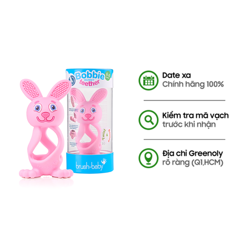 Brushbaby Gặm Nướu Hình Thỏ Làm Sạch Răng Không Ảnh Hưởng Nướu Cho Bé Từ 0 - 3 Tuổi