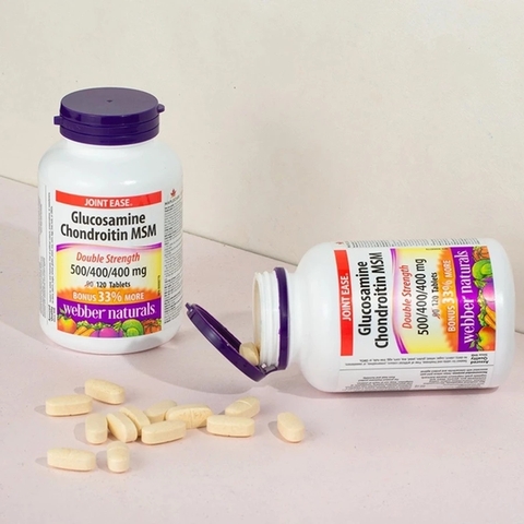 Webber Naturals Viên Uống Giảm Đau Duy Trì Sụn Khớp Glucosamine Chondroitin MSM 500/400/400mg Hộp 120 Viên