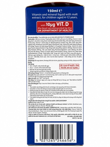 Vitabiotics Siro Bổ Sung Vitamin Khoáng Chất Cho Trẻ Từ 4 Tuổi WellKid Multi-Vitamin Liquid Chai 150ml