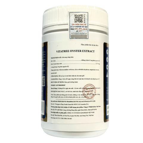 Oyster Extract Vitatree Tinh Chất Hàu Tăng Cường Sinh Lý Nam 90 Viên