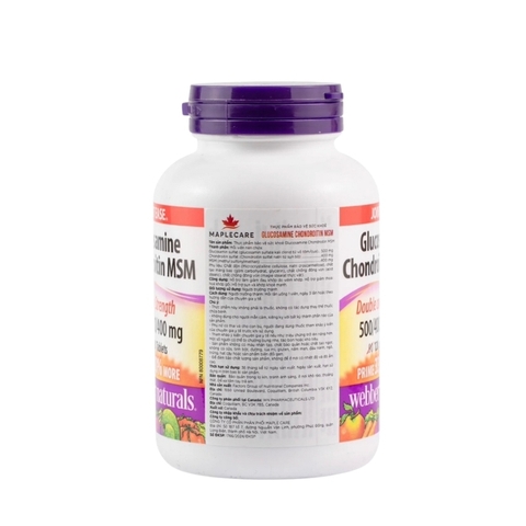 Webber Naturals Viên Uống Giảm Đau Duy Trì Sụn Khớp Glucosamine Chondroitin MSM 500/400/400mg Hộp 120 Viên