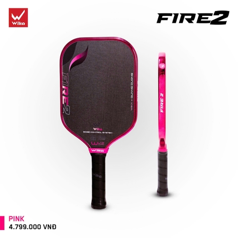 Wika Vợt Pickleball Wika Fire 2 Quang Dương 16mm Màu Hồng
