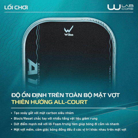 Wika Vợt Pickleball Wika QD Air2 16mm Màu Tím