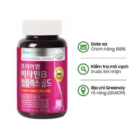 Nutri D-Day Viên Uống Vitamin B Complex Gold Giảm Căng Thẳng, Mệt Mỏi 90 Viên