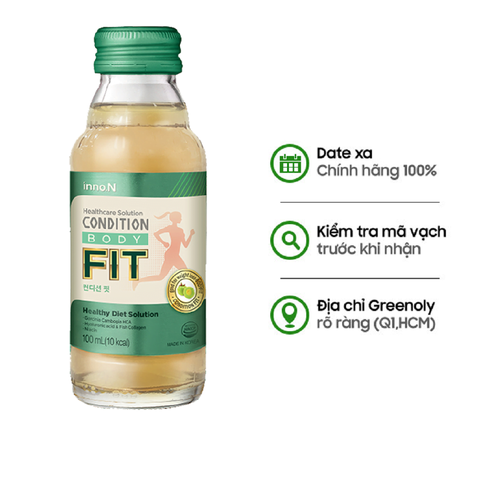 Inno.N Hộp 10 Chai Nước Uống Hỗ Trợ Quá Trình Detox Hiệu Quả Condition Fit 100ml