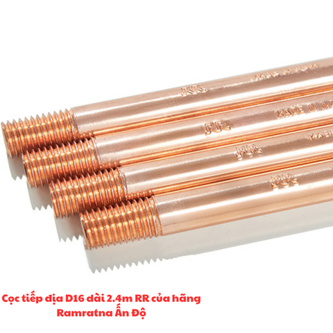 Cọc tiếp địa D16 dài 2.4m RR của hãng Ramratna Ấn Độ