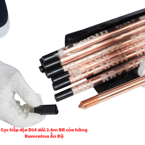 Cọc tiếp địa D14 dài 2.4m RR của hãng Ramratna Ấn Độ
