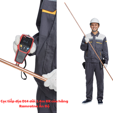 Cọc tiếp địa D14 dài 2.4m RR của hãng Ramratna Ấn Độ