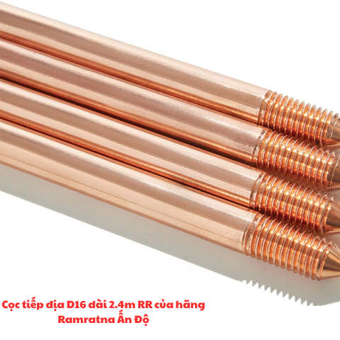 Cọc tiếp địa D16 dài 2.4m RR của hãng Ramratna Ấn Độ
