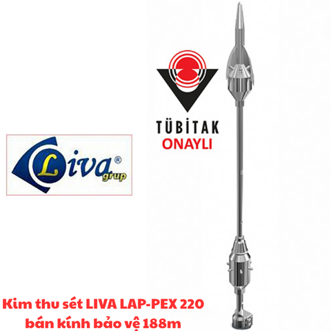 Kim thu sét LIVA LAP-PEX 220 bán kính bảo vệ 188m