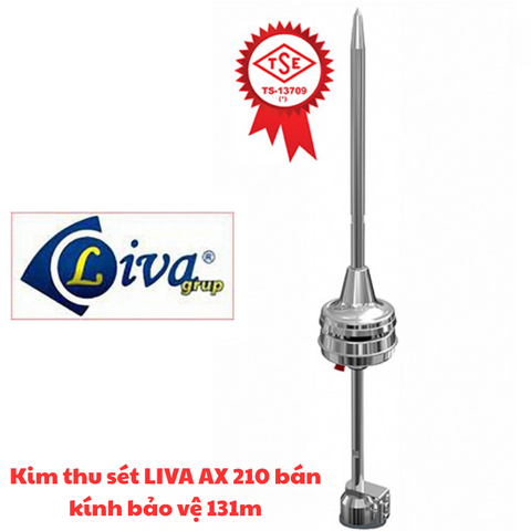 Kim thu sét LIVA AX 210 bán kính bảo vệ 131m