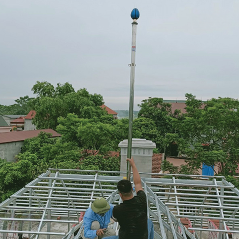 Thi cộng trọn bộ hệ thống chống sét nhà ở tại Hà Nội