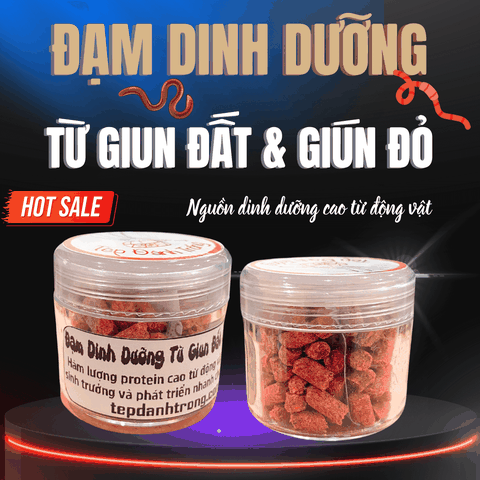Đạm Dinh Dưỡng Từ Giun Đất và Giun Đỏ - Thức ăn tép chuyên dụng - Giàu đạm & Protein động vật