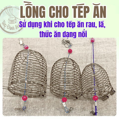 Lồng ăn cho tép - Thép chống rỉ cao cấp, hỗ trợ tép khi ăn thức ăn nổi