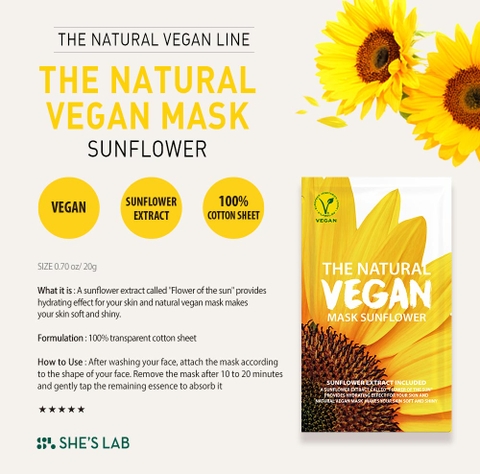 Mặt nạ She's Lab The Natural Vegan Mask Sunflower