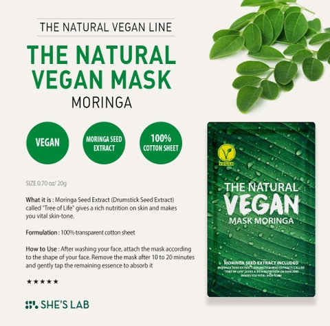 Mặt nạ She’s Lab The Natural Vegan Mask Moringa