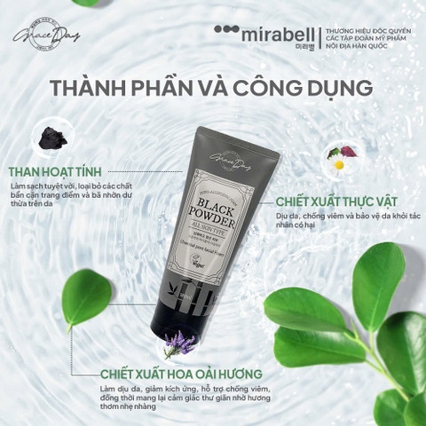 Sữa rửa mặt Grace Day Black Powder Charcoal Pore Facial Foam