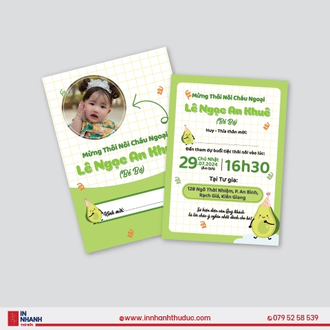 In Thiệp Thôi Nôi