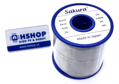 Thiếc hàn Sakura Sn63 Pb37 0.8mm 1KG (Solder Wire)