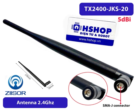 Anten Wifi 2.4G 5dBi 195mm SMA-J (Male) TX2400-JKS-20 Glue Rod Antenna Ziisor