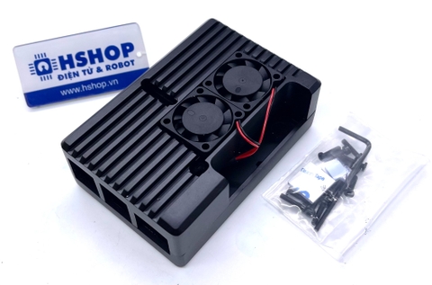 Vỏ nhôm nguyên khối Raspberry Pi 4 Aluminum Heatsink Case Dual Fan