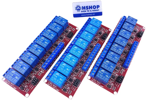 Mạch 8 Relay Opto chọn mức kích High/Low (5/12/24VDC)