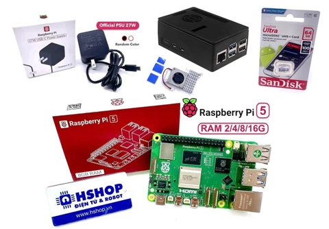 Combo Raspberry Pi 5 RAM 2/4/8/16GB Basic Kit
