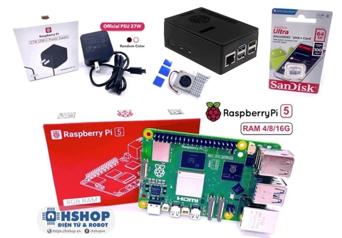 Combo Raspberry Pi 5 RAM 4/8/16GB Basic Kit