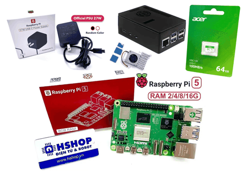 Combo Raspberry Pi 5 RAM 2/4/8/16GB Basic Kit