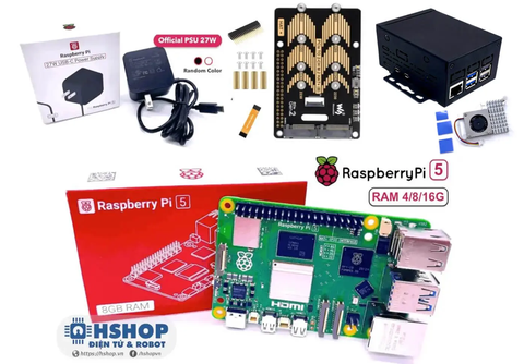Combo Raspberry Pi 5 2-CH M.2 Pro Kit RAM 4/8/16GB